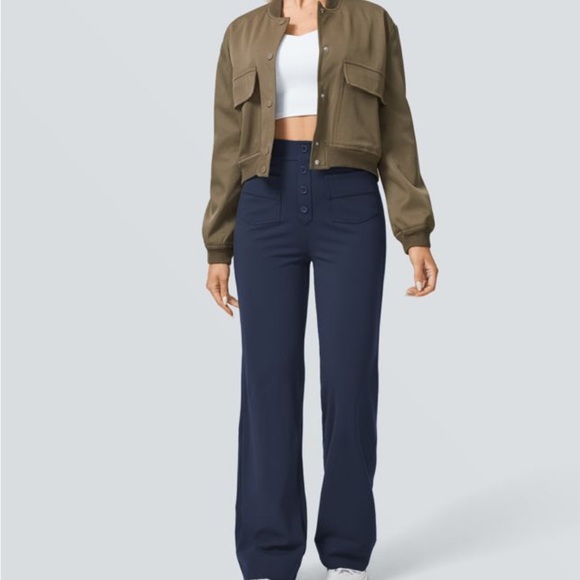 HALARA Pants - High Waisted Pockets Straight Leg Casual Plus Size Pants L Petite NWT
